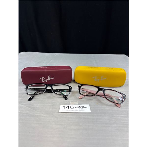 2 Pairs of Ray-Ban Kids Eyeglasses For Frames Only RB1531 3529 48-16-130 & RB3580 46-16-125- Both Wi