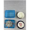 Image 8 : Vintage Lot of Trinket Boxes - Ceramiche Italy Porcelain Cobalt Blue - Japan Brass Porcelain Casket 