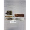 Image 1 : 3 Old Pocket Knives + Ammo Clip