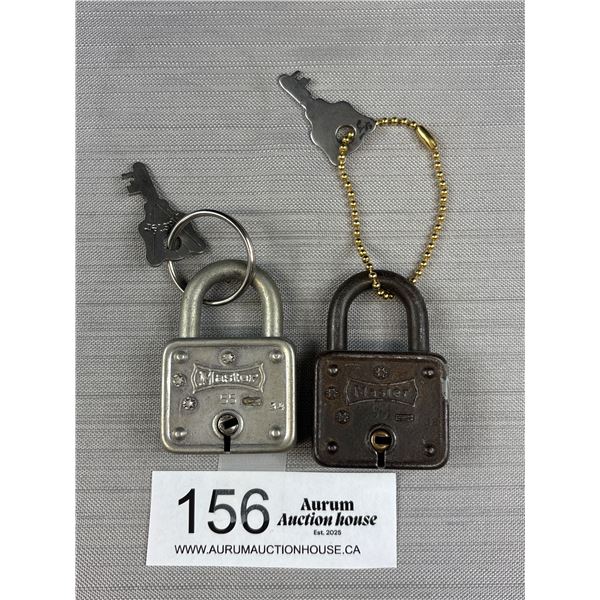 Lot of Two Old Padlocks with keys