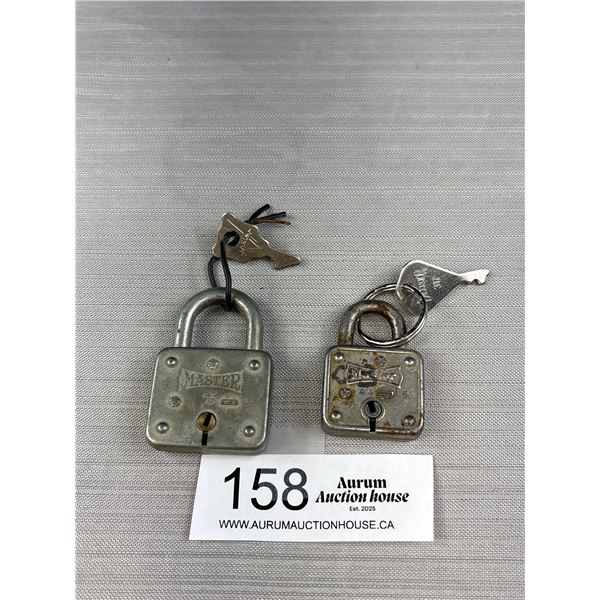 Lot of 2 Old Padlocks with Keys