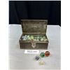 Image 1 : Vintage Tin Box Full of Old Marbles