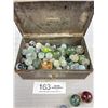 Image 2 : Vintage Tin Box Full of Old Marbles