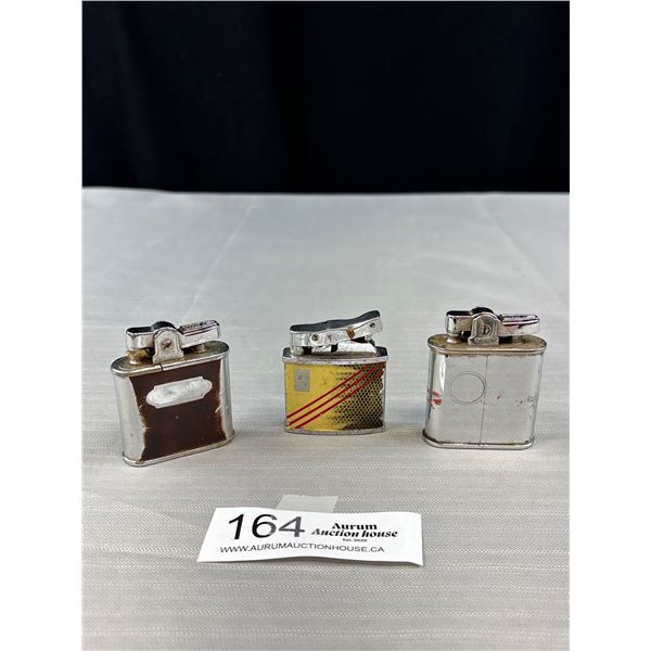 Lot of 3 Vintage Flat Lighters