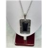 Image 3 : Heavy Silver and Onyx Necklace Earring Set