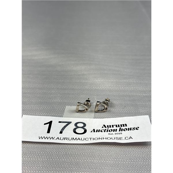 Vintage Sterling silver horse stirup earrings