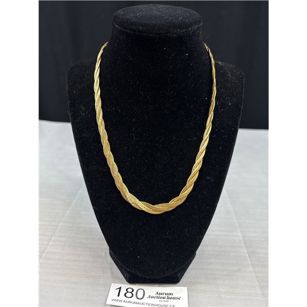 Vintage Gold Tone Braided necklace