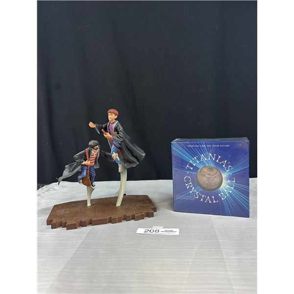 Brand New Titania's Crystal Ball + Harry Potter and Ron Weasly Figurines