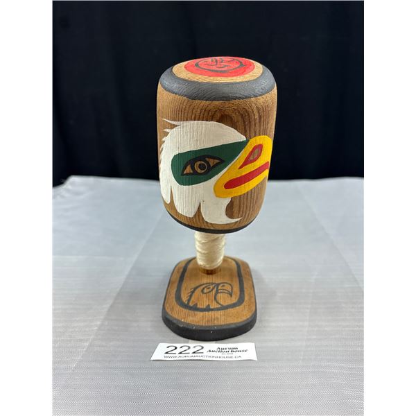 Nice West Coast Native Rattle With Stand Nicely Done