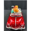 Image 3 : Vintage 1960's Battery Operated Tin Toy Red Convertible Photoing