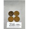 Image 1 : 4 Antique British (Large) Copper Pennies
