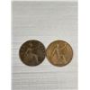 Image 2 : 4 Antique British (Large) Copper Pennies