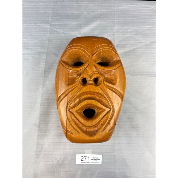 Hand Carved Kwakiutl Indian Mask Signed E.G. Barton Victoria BC