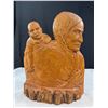 Image 4 : Signed Yvon St. Pierre Wooden Carving Native Woman Carrying Baby