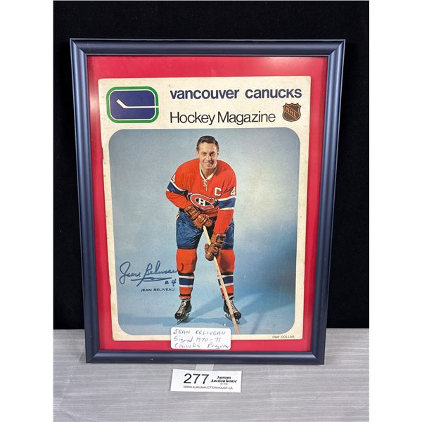 1970-71 Canucks Program Signed by Jean Beliveau