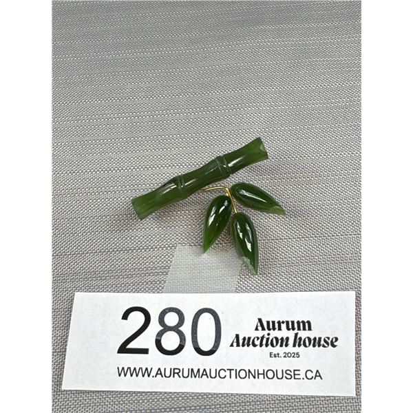 Vintage B.C. Jade Stones Brooch
