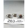 Image 1 : 3 Self Adjustable Silver w/ Stones Rings