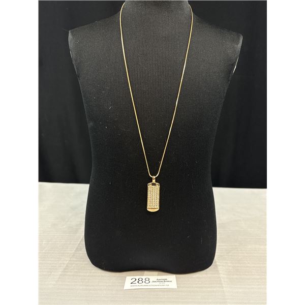 Signed Guess Gold Plated Pendant w/ Chain Necklace