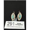 Image 3 : Vintage Pair of Silver Metal + Turquoise Earrings