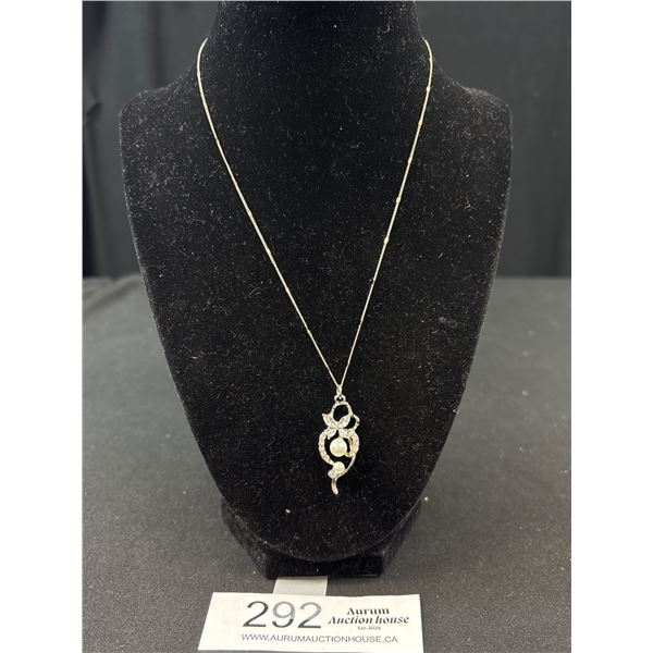 Silver Plated Pendant w/ Chain Necklace
