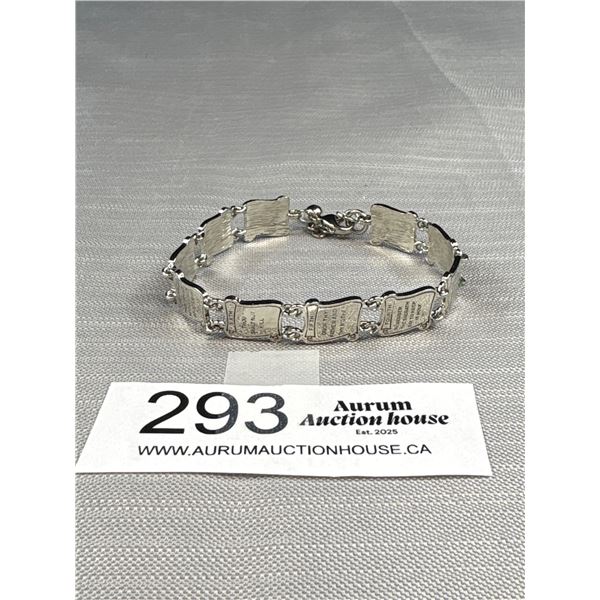 Silver Plated Ten Commandments Links Bracelets