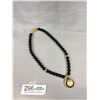 Image 3 : French Black Jet Glass Beads w/ Pendant Necklace