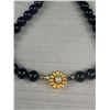 Image 4 : French Black Jet Glass Beads w/ Pendant Necklace