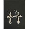 Image 2 : Pair of Silver Plated Cross Earrings