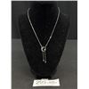 Image 1 : Silver Plated w/ Tiny Diamond Like Stones Pendant w/ Tassels Necklace