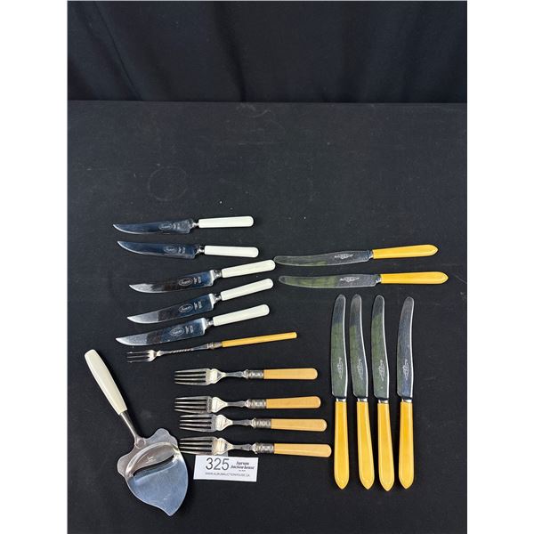 Nice Lot of Vintage Cutlery - Bone/Bakelite Handled Robert Mosley Sheffield, Premier