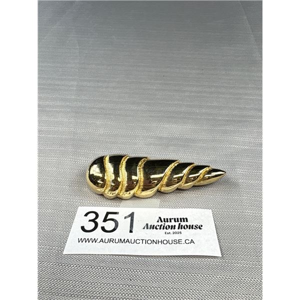 Quality Sigend CM Jent Art Deco Gold Tone Brooch