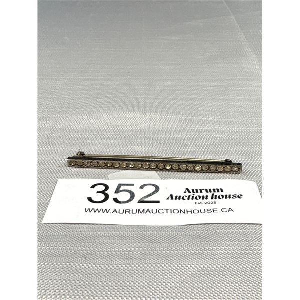 Art Deco Sterling Paste Bar Pin Brooch C1920-1931