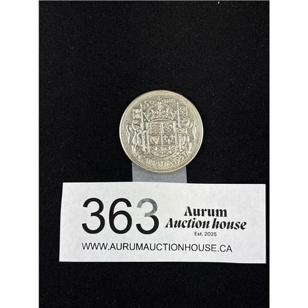 1957 Canadian Silver 50 Cent Coin