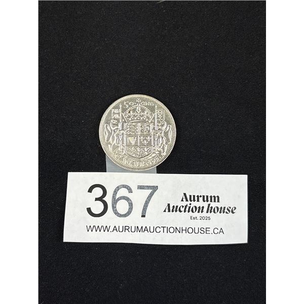 1951 Canadian Silver 50 Cent Coin