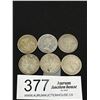 Image 2 : Lot of 6 Old Canadian Silver Quarters