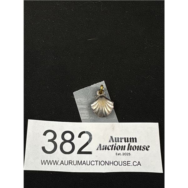 Antique Silver Clam Shell Pendant Marked Italy C.1920