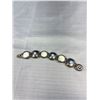 Image 2 : Heavy Silver Mother of Pearl Calcedo Stone Bracelet Solid Designer Signed