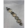 Image 3 : Heavy Silver Mother of Pearl Calcedo Stone Bracelet Solid Designer Signed