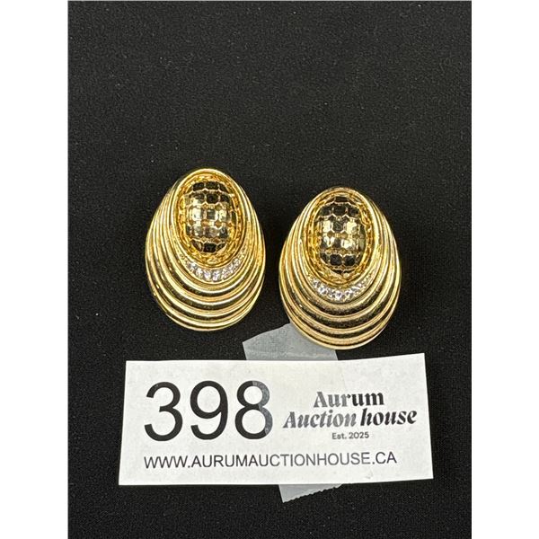 Signed Whiting Davis Gold Earrings C.1980