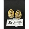 Image 1 : Signed Whiting Davis Gold Earrings C.1980