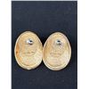 Image 3 : Signed Whiting Davis Gold Earrings C.1980