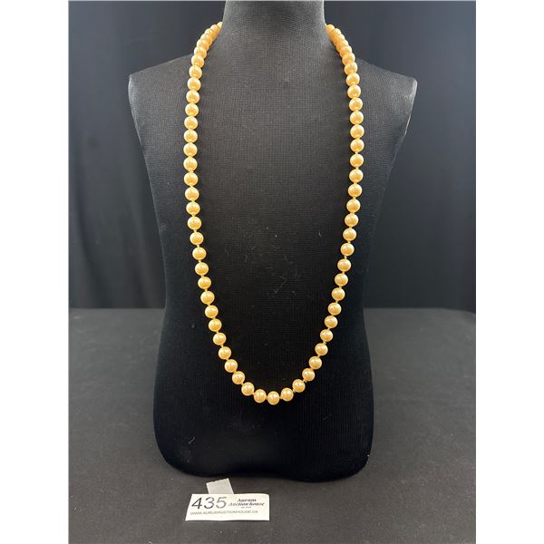 Vintage Hand Knotted Pearls Necklace w/ Original Filigree Clasp