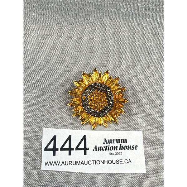 Vintage Gold Plated Sun Brooch