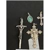 Image 2 : 4 Vintage Crosses + 1 Pendant