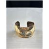 Image 2 : Native American Turqouise Inlaid Open Cuff Bangle is Dangle Vintage Small Damage