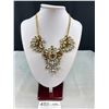 Image 1 : Vintage Gold Plated w/ Rhinestones Necklace