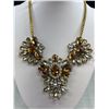 Image 2 : Vintage Gold Plated w/ Rhinestones Necklace