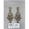 Image 1 : Large Vintage Rhinestones Chandelier Earrings