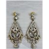 Image 2 : Large Vintage Rhinestones Chandelier Earrings