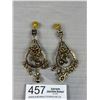 Image 3 : Large Vintage Rhinestones Chandelier Earrings